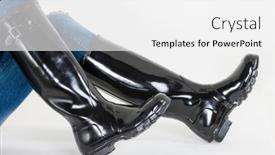  Presentation with black women - Audience pleasing presentation theme consisting of women-s-black-rubber-boots backdrop and a white colored foreground