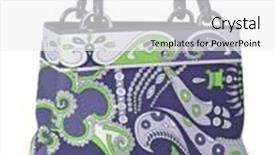  Presentation with leather bag - Audience pleasing PPT theme consisting of women's blue leather bag patterned backdrop and a white colored foreground