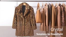  Presentation with animal print - Cool new theme with women-s-brown-blouses backdrop and a tawny brown colored foreground