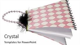  Presentation with album - Amazing PPT theme having women's fashionable pink album backdrop and a white colored foreground