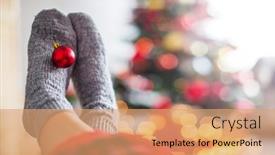  Presentation with happy new year - Presentation theme consisting of women-s-feet-in-warm background and a coral colored foreground