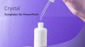  Presentation with serum - Presentation design featuring women-s-hands-hold-pipette background and a light blue colored foreground