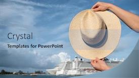  Presentation with ship - Beautiful PPT theme featuring women-s-hat backdrop and a light blue colored foreground