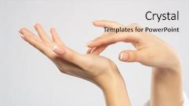  Presentation with nails manicure - Presentation with women s health - woman gets manicure procedure background and a sky blue colored foreground