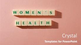  Presentation with women health - Slide set consisting of women-s-health-word-made background and a coral colored foreground