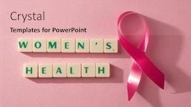  Presentation with women health - Audience pleasing PPT theme consisting of women-s-health-word-made backdrop and a coral colored foreground