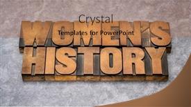  Presentation with events women - Presentation design featuring women-s-history-word-abstract background and a coral colored foreground