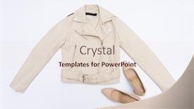  Presentation with hell - Beautiful presentation theme featuring women-s-leather-jacket backdrop and a lemonade colored foreground