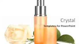  Presentation with perfume - Presentation design having women's perfume in beautiful bottle with rose isolated on white background and a white colored foreground