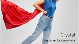  Presentation with women making - Slide deck featuring women-s-power-and-people background and a light gray colored foreground