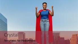  Presentation with african american women - Amazing slide set having women-s-power-and-people backdrop and a red colored foreground