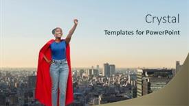  Presentation with african american women - Amazing slide deck having women-s-power-and-people backdrop and a sky blue colored foreground