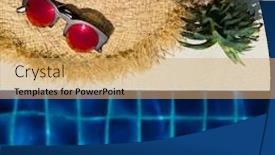  Presentation with summer time - Presentation theme with women-s-straw-hat-sunglasses background and a yellow colored foreground