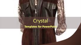  Presentation with women - Presentation design featuring women-s-suede-jacket-isolated background and a  colored foreground