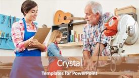  Presentation with apprenticeship - Cool new slide set with women s workshop - young woman in apprenticeship takes backdrop and a coral colored foreground