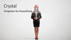  Presentation with black hands - Cool new presentation theme with construction helmet holding black backdrop and a white colored foreground