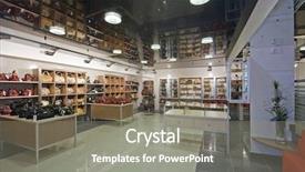  Presentation with interior - Audience pleasing theme consisting of women shopping inside store - modern shop interior image backdrop and a gray colored foreground