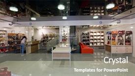  Presentation with interior - Cool new slides with women shopping inside store - modern shop interior image backdrop and a gray colored foreground