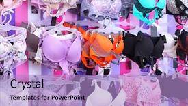  Presentation with clothes shop - Beautiful presentation theme featuring women shopping inside store - shop woman underwear clothes backdrop and a  colored foreground