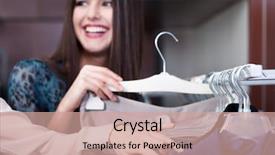  Presentation with close up of sundew drosera - Amazing PPT theme having women shopping inside store - woman decides what she is backdrop and a coral colored foreground