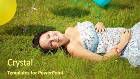  Presentation with pregnant - Presentation theme having women shormones - beautiful pregnant belly background and a tawny brown colored foreground