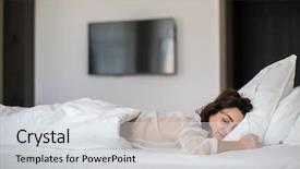  Presentation with being a single woman - PPT theme consisting of women shormones - beautiful young woman sleeping background and a light gray colored foreground
