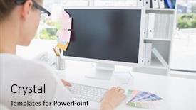  Presentation with photo - Amazing PPT theme having conection - smart phone on sakura or backdrop and a teal colored foreground