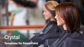  Presentation with beauty salon pedicured feet - Amazing slide set having women sitting in beauty salon backdrop and a dark gray colored foreground