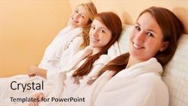  Presentation with heat - Presentation theme enhanced with women sitting on a heat background and a lemonade colored foreground