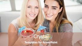  Presentation with beautiful black women smiling - PPT theme consisting of women smiling and having mocktail background and a coral colored foreground