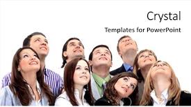  Presentation with women - Colorful slides enhanced with women smiling and looking upward backdrop and a white colored foreground