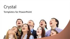  Presentation with men women are equal - Cool new presentation with women smiling and looking upward backdrop and a white colored foreground