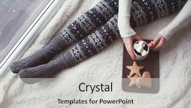  Presentation with socks - Slide deck enhanced with women socks - close up of woman sitting background and a light gray colored foreground