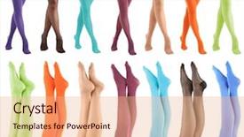  Presentation with socks - Slide deck having women socks - collage of stockings on woman background and a coral colored foreground