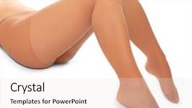  Presentation with female - Audience pleasing theme consisting of women socks - female slim legs backdrop and a  colored foreground
