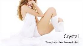  Presentation with health woman running female runner - Slides enhanced with women socks - picture of healthy naked woman background and a  colored foreground