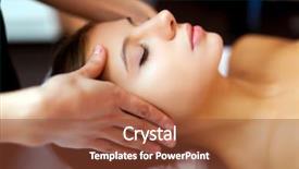  Presentation with face massage spa skin - Amazing presentation theme having women spa - beautiful woman having a facial backdrop and a tawny brown colored foreground
