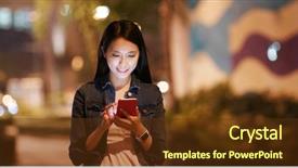  Presentation with smart city - Colorful PPT layouts enhanced with women status - woman work on smart phone backdrop and a tawny brown colored foreground