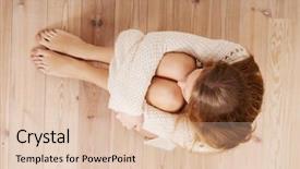  Presentation with black women beautiful woman - Audience pleasing theme consisting of women stress - beautiful caucasian woman is sitting backdrop and a lemonade colored foreground