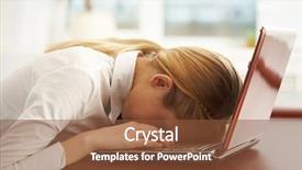  Presentation with tired - Audience pleasing theme consisting of women stress - image of very tired businesswoman backdrop and a tawny brown colored foreground