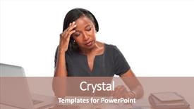  Presentation with tired - Presentation theme having women stress - tired business woman background and a coral colored foreground