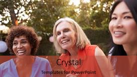  Presentation with friends - Theme featuring women talking - mature female friends socializing background and a red colored foreground
