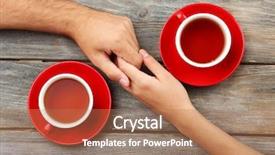  Presentation with hot tea - Slide set enhanced with loving couple with hot drinks background and a coral colored foreground