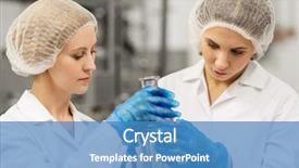  Presentation with ice cream - Presentation theme having women technologists working at ice background and a  colored foreground