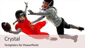  Presentation with football women - Theme with women teenager girls american football background and a lemonade colored foreground