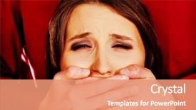  Presentation with kidnapping - Presentation theme consisting of women trafficking - man kidnapping young woman background and a coral colored foreground