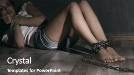  Presentation with floor - Amazing presentation design having women trafficking - woman with tied hands backdrop and a dark gray colored foreground