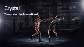  Presentation with women in media - Slides consisting of women ultimate fighting mixed media background and a wine colored foreground