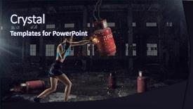  Presentation with women - Beautiful slide set featuring women ultimate fighting mixed media backdrop and a  colored foreground