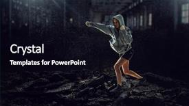  Presentation with women in media - Cool new slide set with women ultimate fighting mixed media backdrop and a  colored foreground